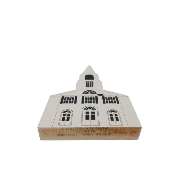 Cat's Meow Village Rhode Island Cat's Meow Chepachet Union Church Signed Faline - Picture 5 of 8